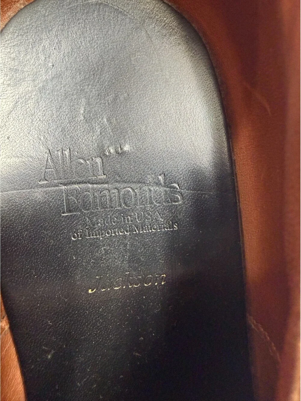 Allen Edmonds Jackson derby shoes Mens Calf Leather Sz US 9.5 D Chili Brown